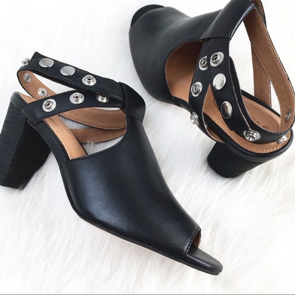 Corso Como | black leather button strappy mules - Picture 4 of 6